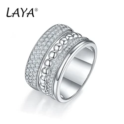 LAYA Talk Luxury Women Ring AAA Cubic Zirconia Shiny Crystal Multi-Layered Design Fashion Jewelry For Wedding Party Dating Gift