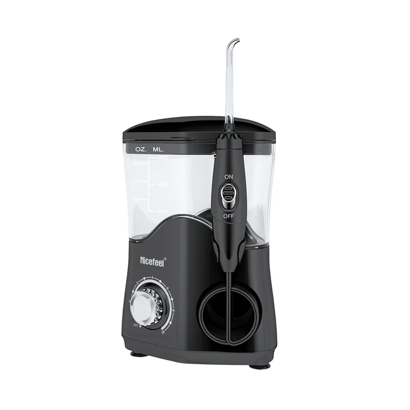 Nicefeel Oral Irrigator  Water Pulse Flosser Dental Jet Teeth Cleaner Hydro Jet With 600ml Water Tank and 7Nozzle Tooth Care