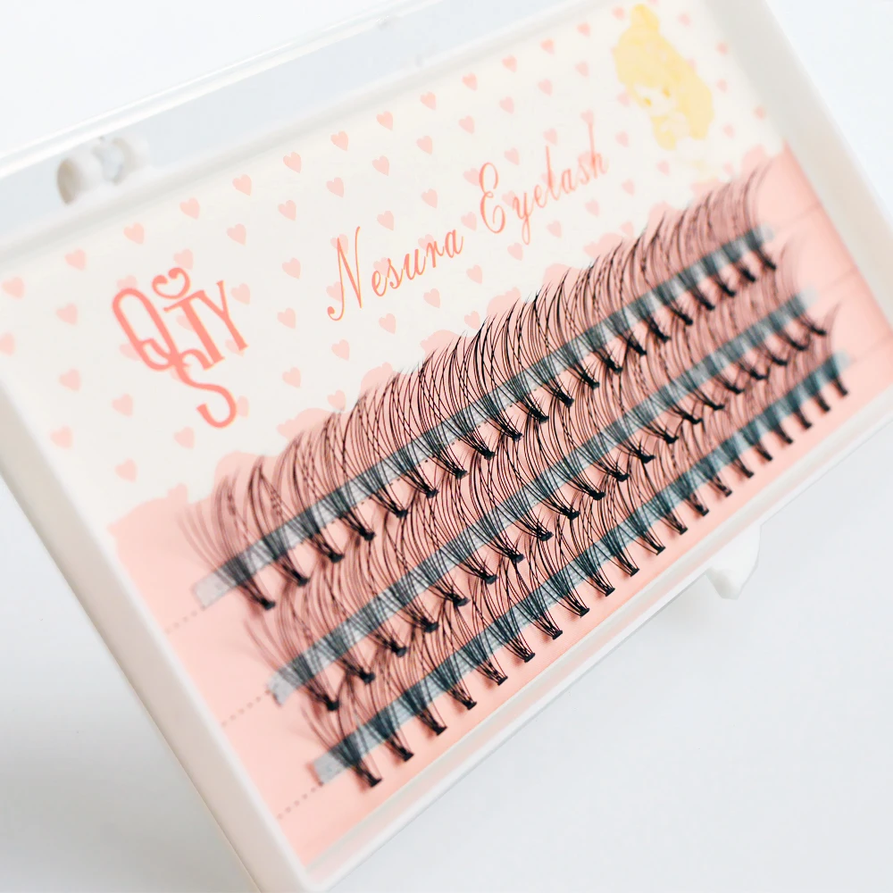 60pcs Natural Long 10D Mink Eyelashes Extension Professional Soft Cluster False Lashes Faux Eyelash Individual Makeup Cilios