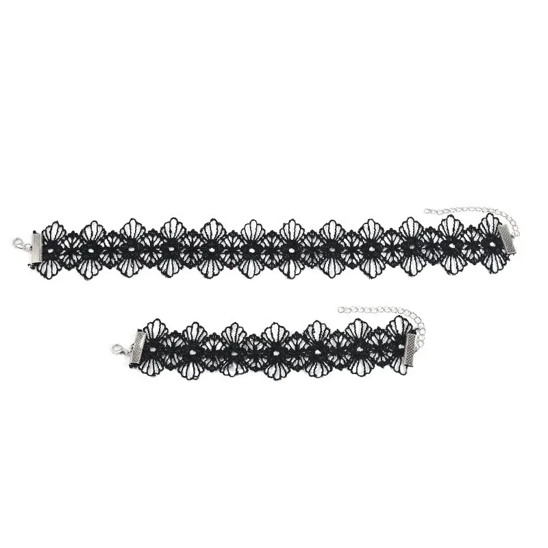 Fashion Choker Necklaces Lace Collar Choker Gothic Choker Necklace Black Lace Women Girls Jewelry