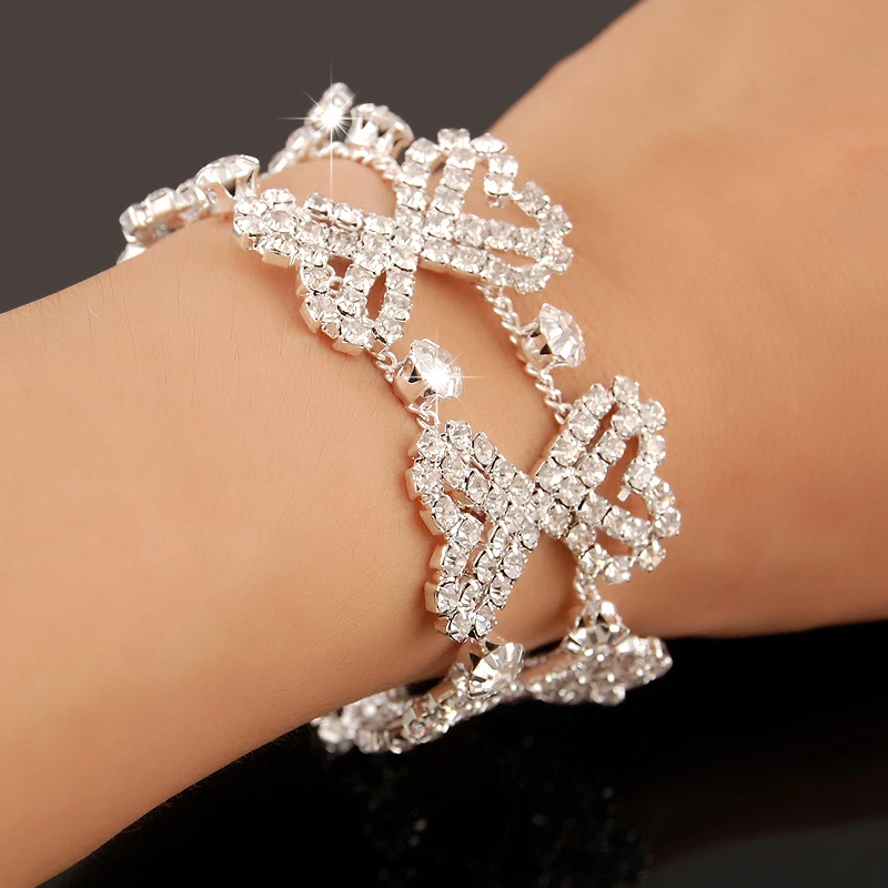 New Fashion Charm Bracelets 925 Silver AAAAA Zircon Crystal Women Bracelet Wedding Engagement Luxury Jewelry