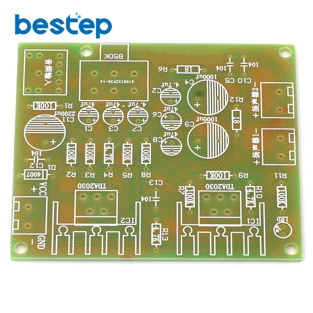 2.0 dual channel pure rear stage TDA2030A audio DIY power amplifier board single power 12V diy kit