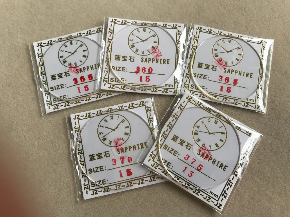 2x FLAT 1.5MM ROUND SAPPHIRE WATCH CRYSTAL GLASS FROM 35.5~37.5MM Free Shipping