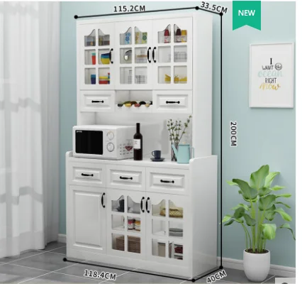 Nordic solid wood sideboard simple modern small-sized wine cabinet restaurant kitchen large-capacity multifunctional locker