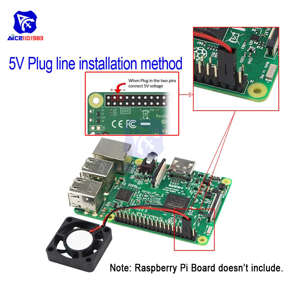 Diymore 30X30X7Mm Kipas Pendingin Raspberry Pi 3.3V 5V DC 2Pin Kipas Tanpa Sikat untuk Raspberry Pi 4/Pi 3 B +/Pi 3B/Pi 2/Pi B +