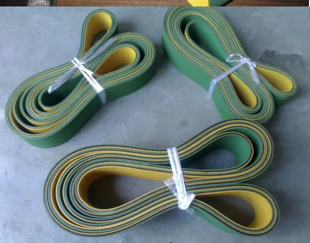 Perimeter:1000-1850mm Yellow Green Nylon Sheet Flat Transmission Belt