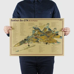 Affiche Murale Vintage en Papier Kraft, Design d'Avion, Rétro, Art, Décor de Salle, Peinture, Autocollants