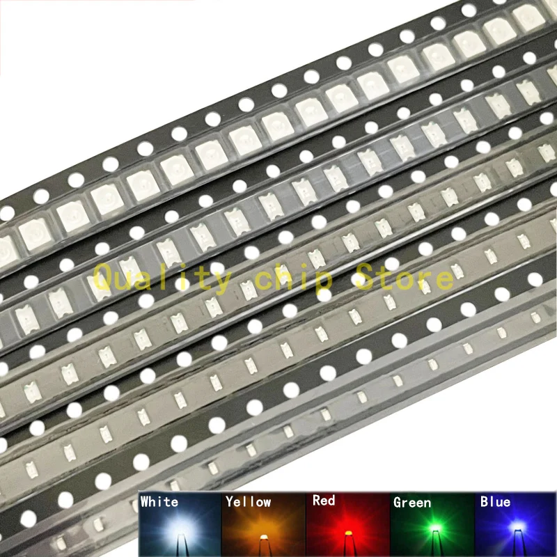 100pcs 0402 0603 0805 1206 1210/3528 smd Red Yellow Green White Blue Orange light emitting diode Water Clear LED Light Diode Set