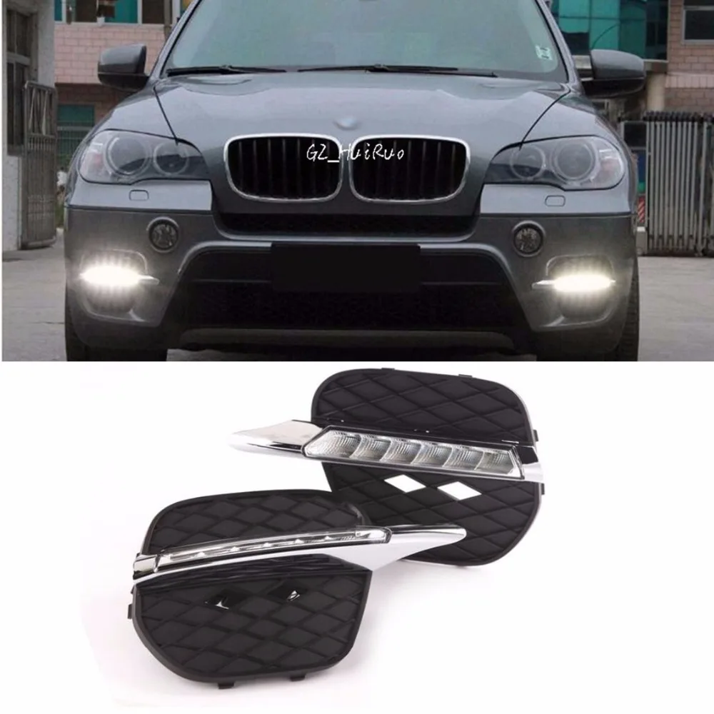 

Car styling 2x White LED DRL Daytime Running Light Fog Light Run lamp For BMW X5 E70 2011 2012 2013