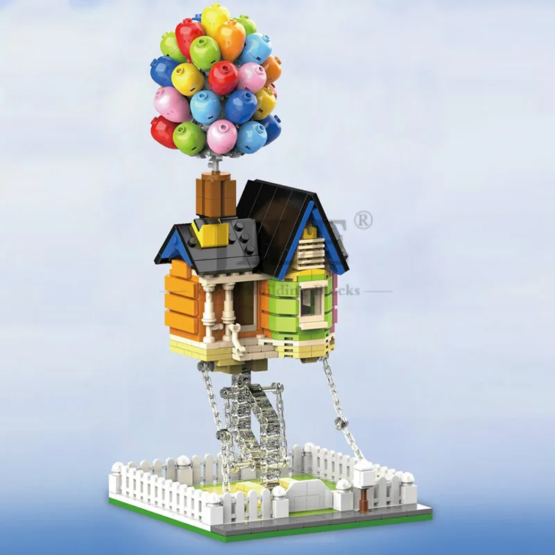 555pcs Moc 7025 Flying Balloon House Up Suspending Home Sculptures Building Brick Blocks City Street View Children Gift Toys