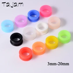 2pcs Hollow Flexible Silicone Ear Tunnel Plugs Gauge Colorful Double Flared Flesh Expander Stretchers Piercing Jewelry 3mm-20mm