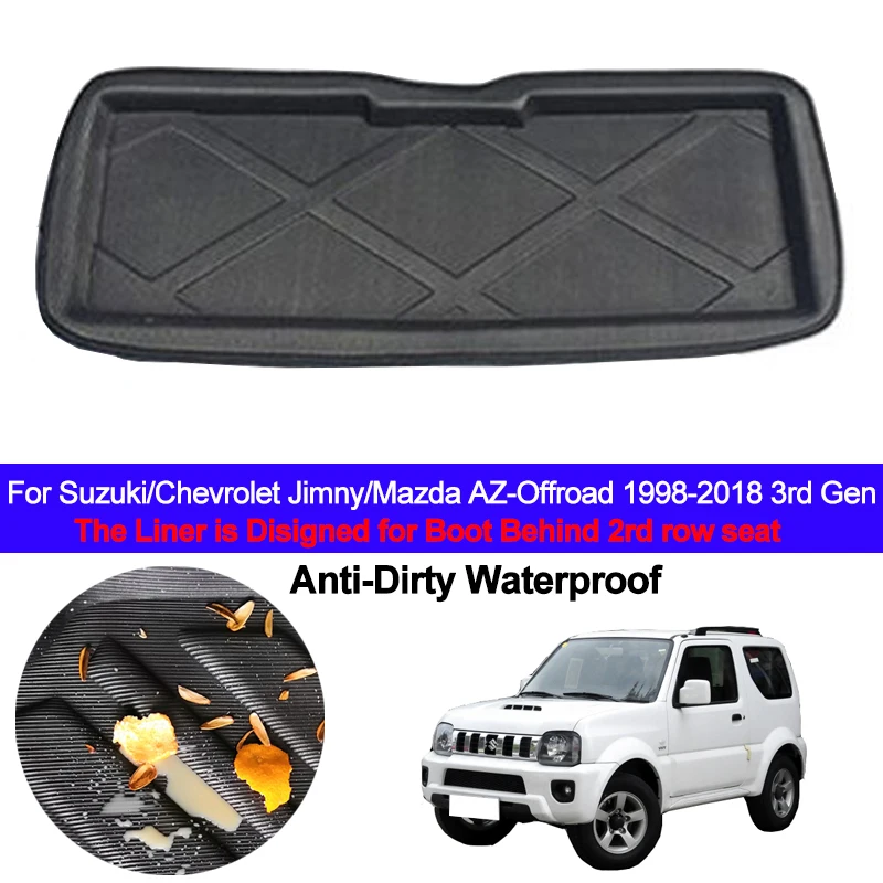 Car Rear Boot Cargo Liner Tray For Suzuki Chevrolet Jimny Mazda AZ-Offroad 1998 - 2018 Trunk Luggage Floor Mats Carpets Pad Rug