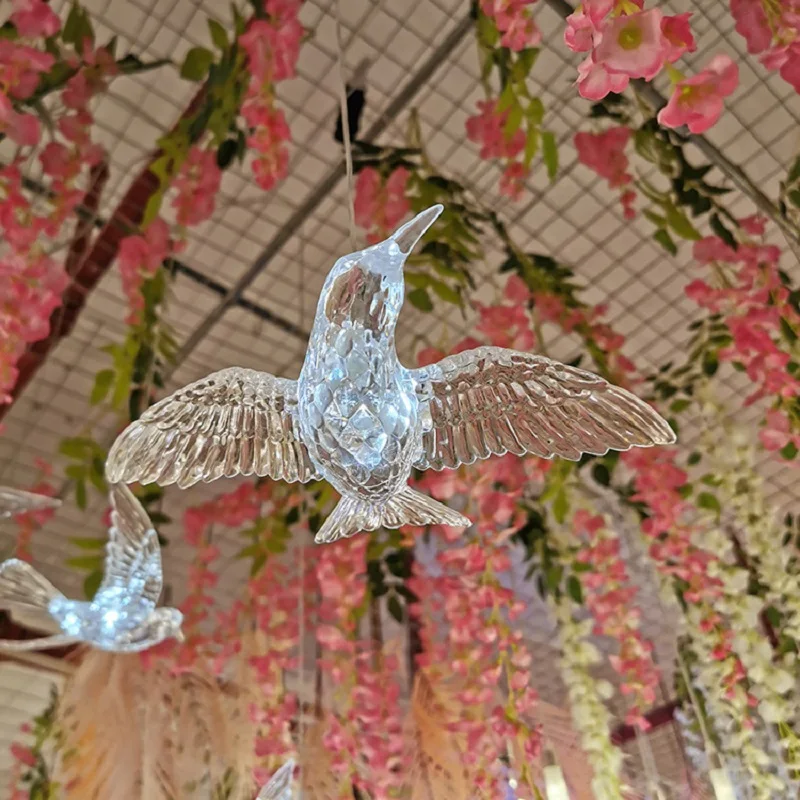 

Wedding lighting props transparent acrylic bird chandelier wedding hall ceiling layout party decoration lights