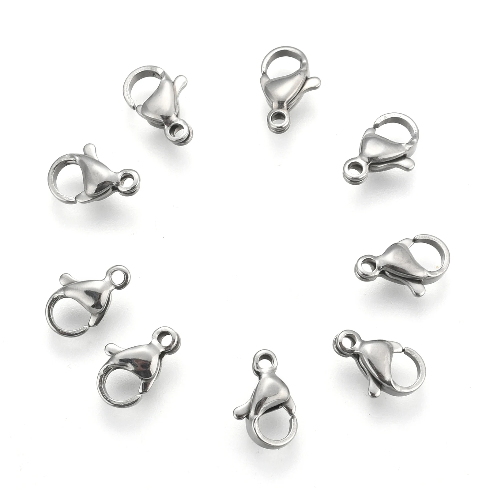 100pcs 304 Stainless Steel Lobster Claw Clasps Hook For Bracelet Necklace Chain End Connectors Jewelry Making Accessories