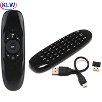 C120 Backlight 2.4G Air Mouse Rechargeable Wireless Remote Control Keyboard for Android TV Box Computer Spanish/Russian/English