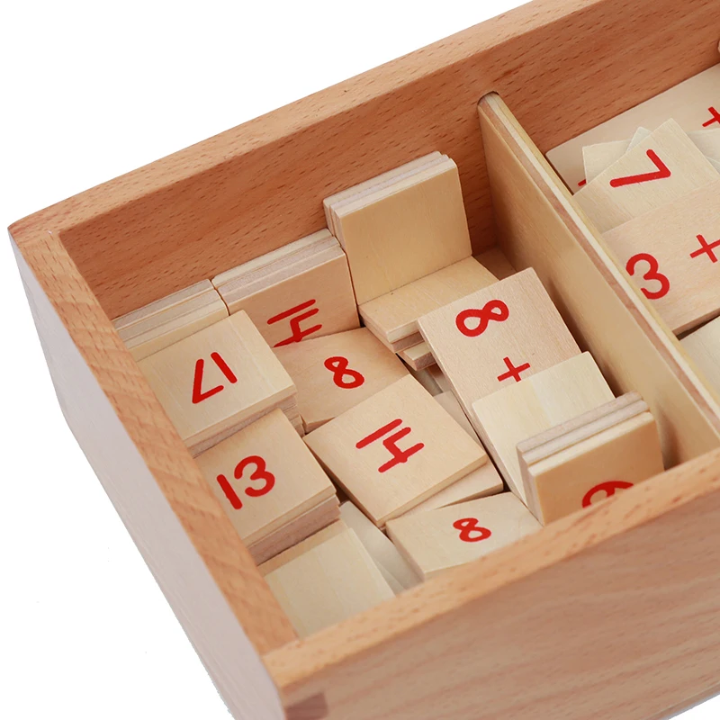 Houten Nummers Puzzel Box Kids Math Leren Speelgoed Montessor Wiskunde Voor Toevoegingen Toevoeging Oefeningen Kind Vroege Onderwijs