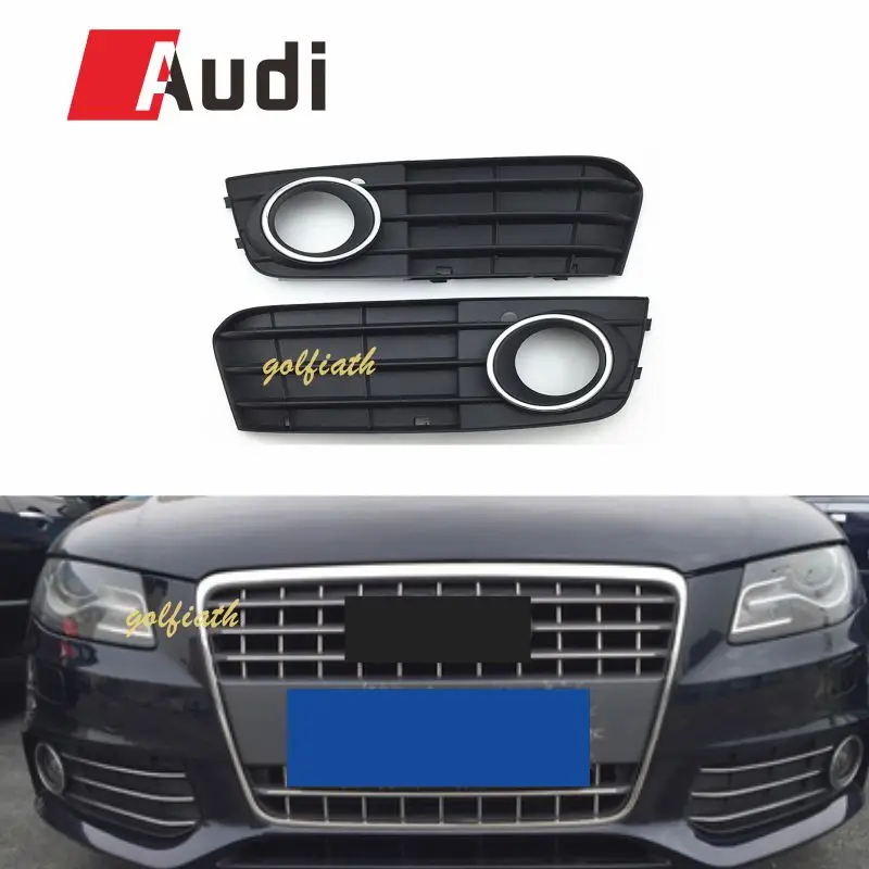 

2 шт. передний бампер автомобиля, противотуманная фара, решетка, крышка для Audi A4 B8 A4L 2009 2010 2011 2012 8KD 807 681 01C/8KD 807 682 01C