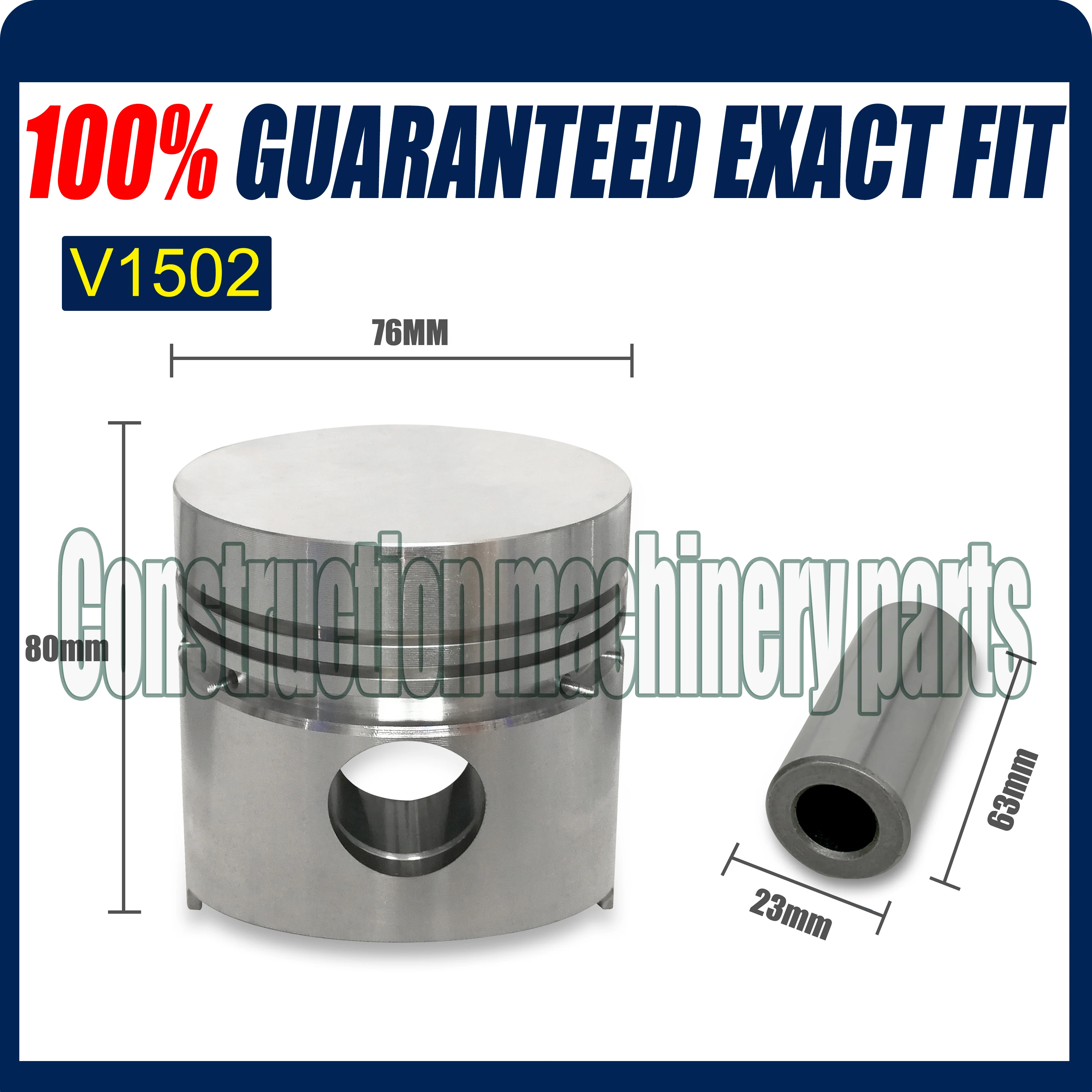 For Kubota V1502 Engine Cylinder Pistons 76mm piston