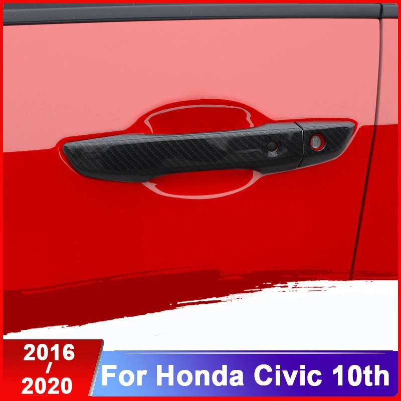 ABS Chrome Car Door Handle Protective Covers Trim Door Bowl Cover Sticker For honda civic 10th 2016 2017 2018 2019 2020