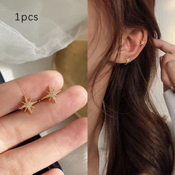 1pcs Fashion Leaf Clip Earring For Women Without Piercing Puck Rock Vintage Crystal Star Ear Cuff Girls Jewelry Gifts
