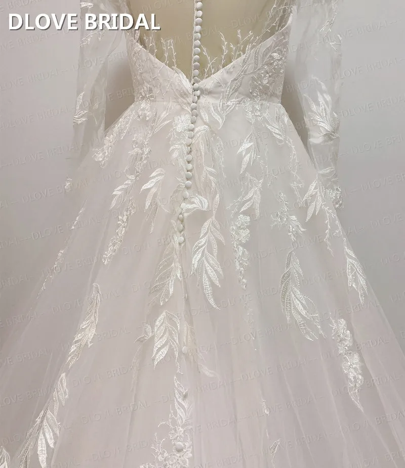 Manga longa uma linha vestido de casamento elegante ilusão vestido de noiva lantejoulas rendas apppliques vestidos fábrica fotos reais