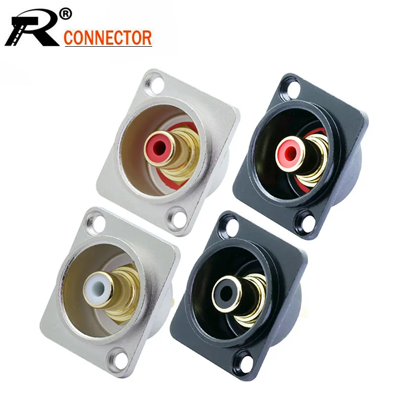 

4pcs/lot RCA Panel Mount Chassis Soldering RCA Female Jack Socket Speaker Terminal Wire Connector 4 Colors Available