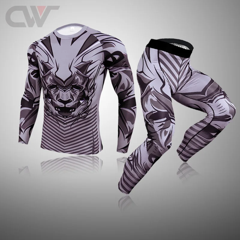 Winter Top Quality New Thermal Underwear Men Underwear Sets 3D Spartan Compression Ski Sweat Quick Drying Men Thermal Clothing