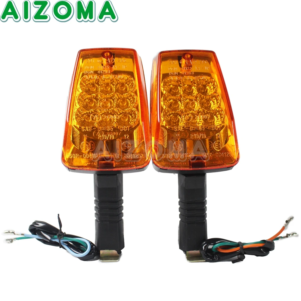 For MZ ETZ 251 Front Motorcycle Turn Signals LED Light E3 DOT Approved Blinker Flashing Indicator Amber Lamp