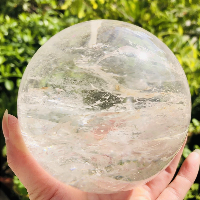 

1300-1800g Natural Clear White Crystal Quartz Sphere Ball Specimen Collection Healing