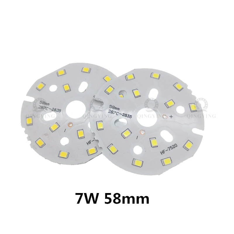 10pcs 7W 2835 SMD PCB Led Lamp Panel 40mm 48mm 58mm SMD2835 Brightness Light Board For Ceiling Light Down Light