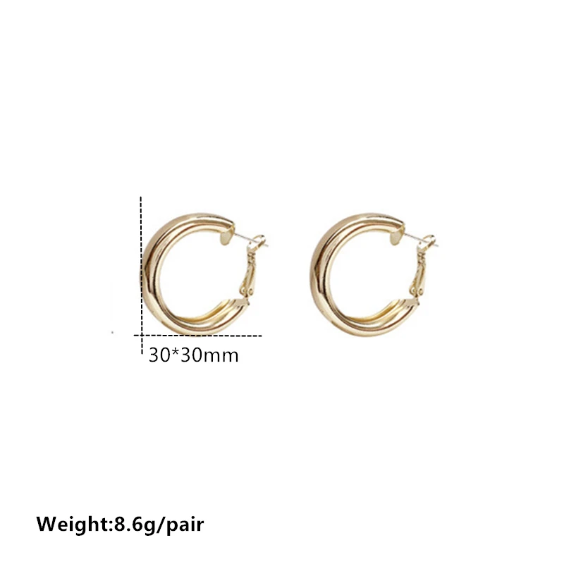 Minimalist Brand Hoop Circle Earring Woman 2022 New Vintage Gold Color korean Scrub Statement Big Earrings Accessories brincos image 6