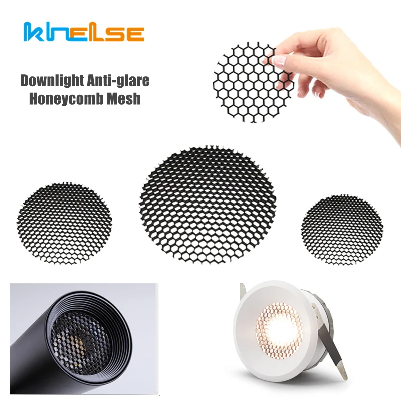 Downlight LED przeciwodblaskowa siatka o strukturze plastra miodu osłona oświetlenie szynowe reflektor miękkie światło aluminiowy okrągły nieoślepiający grill odcień Hoo