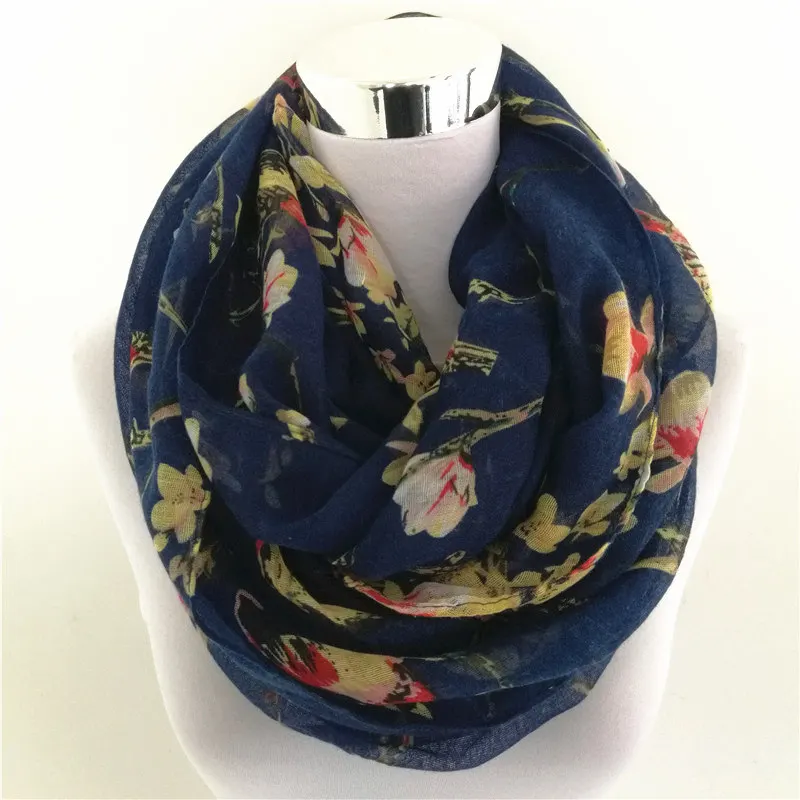 New Magpie Bird print Viscose Match Ipek Esarp loop Scarves Flower Infinity Scarf spring Wraps hot ring scarf for women