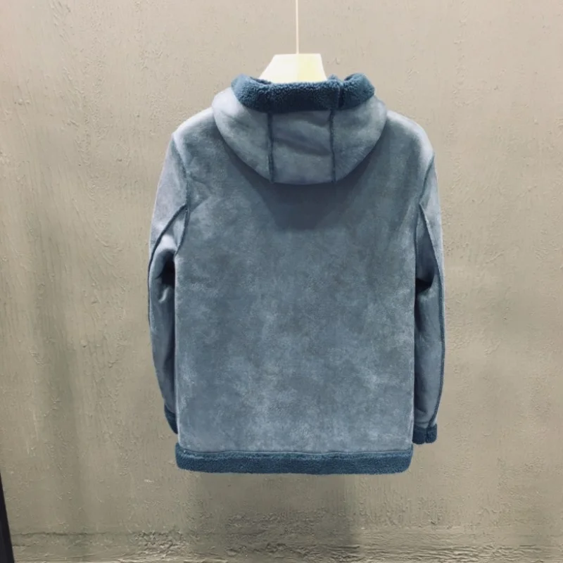 Thick Winter Warm Fleece Lining Mens Hoodie Jacket Casual Faux Leather Coat Plus Size 8XL Overcoat Male Streetwear Cargo Jackets