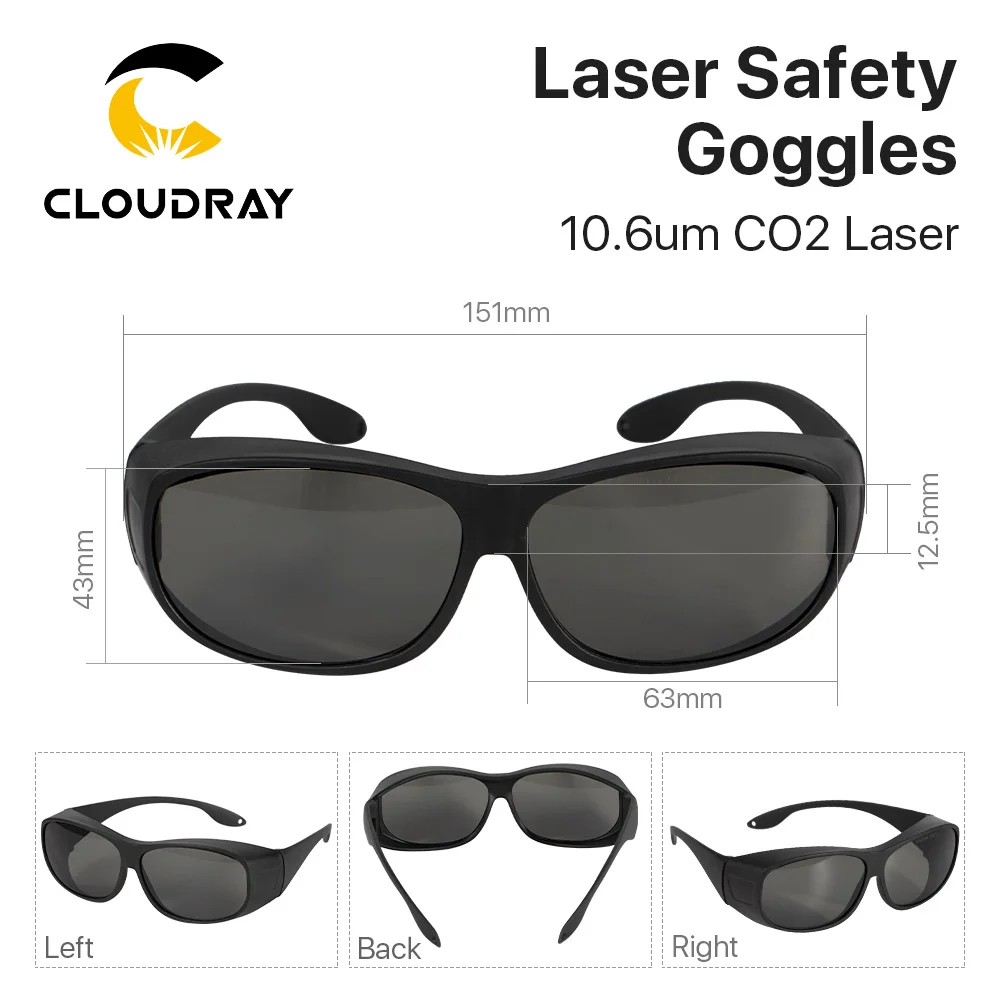 Cloudray 10600nm Loại C Laser Kính Bảo Hộ OD6 + CE Kính Bảo Vệ Cho CO2 Cắt Laser Khắc