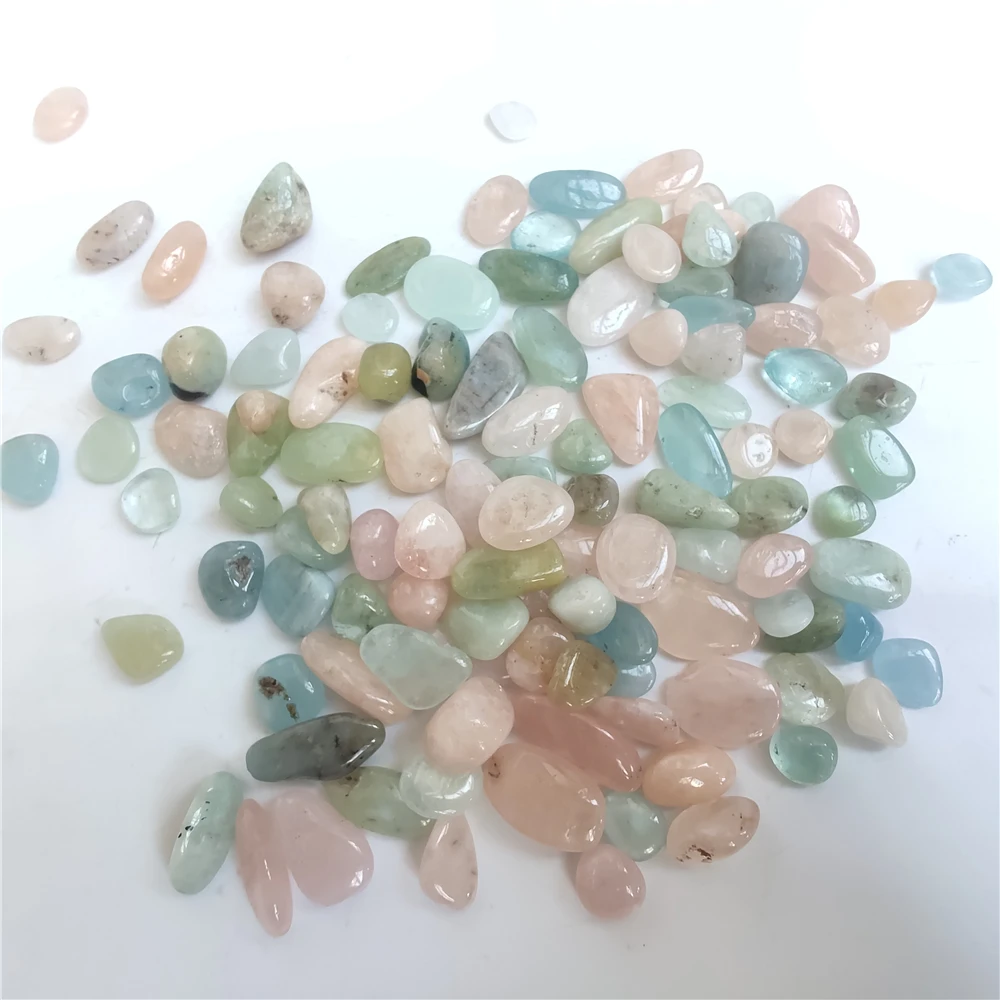 5-9mm Natural Morganite Gemstone Polished Crystal Stone Morganite Pink Blue for DIY Jewelry Making Home Decoration Stone