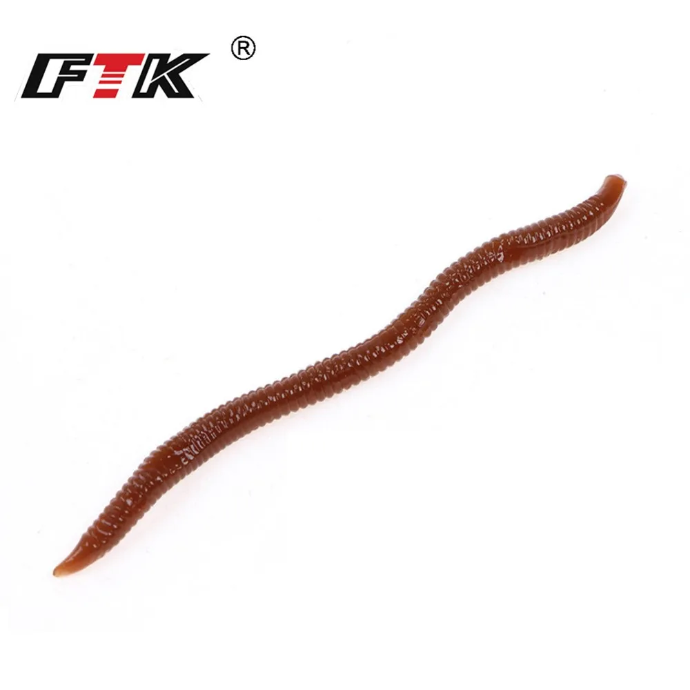 FTK 30 Uds 7,5 cm lombrices de tierra Señuelos de Pesca blandos de silicona gusanos cebo Artificial gusano de sangre cebos de olor a pescado para carpa