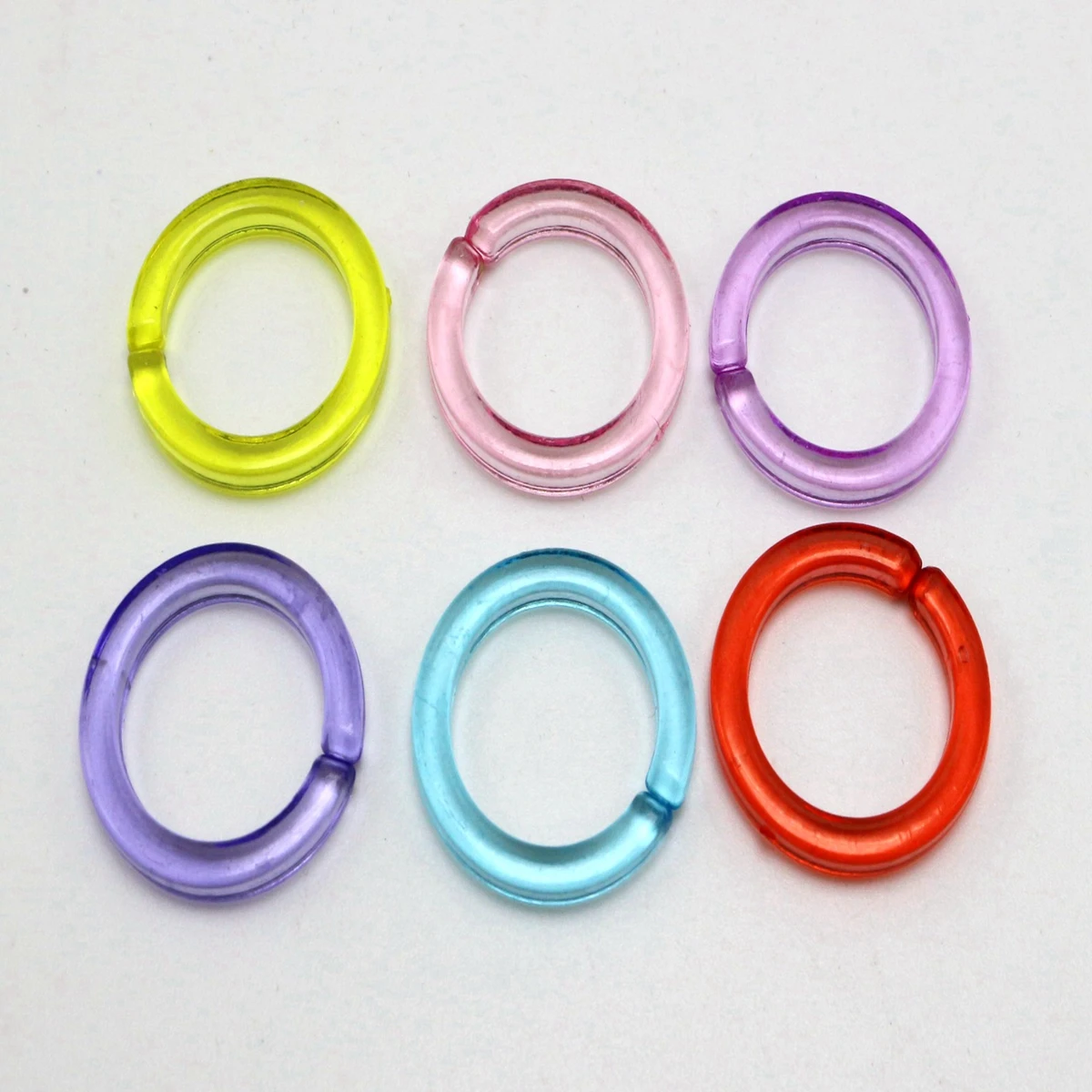 50 Mixed Transparent Color Acrylic Round Linking Rings Open Chain Beads 25mm Connector For Necklace Bracelet