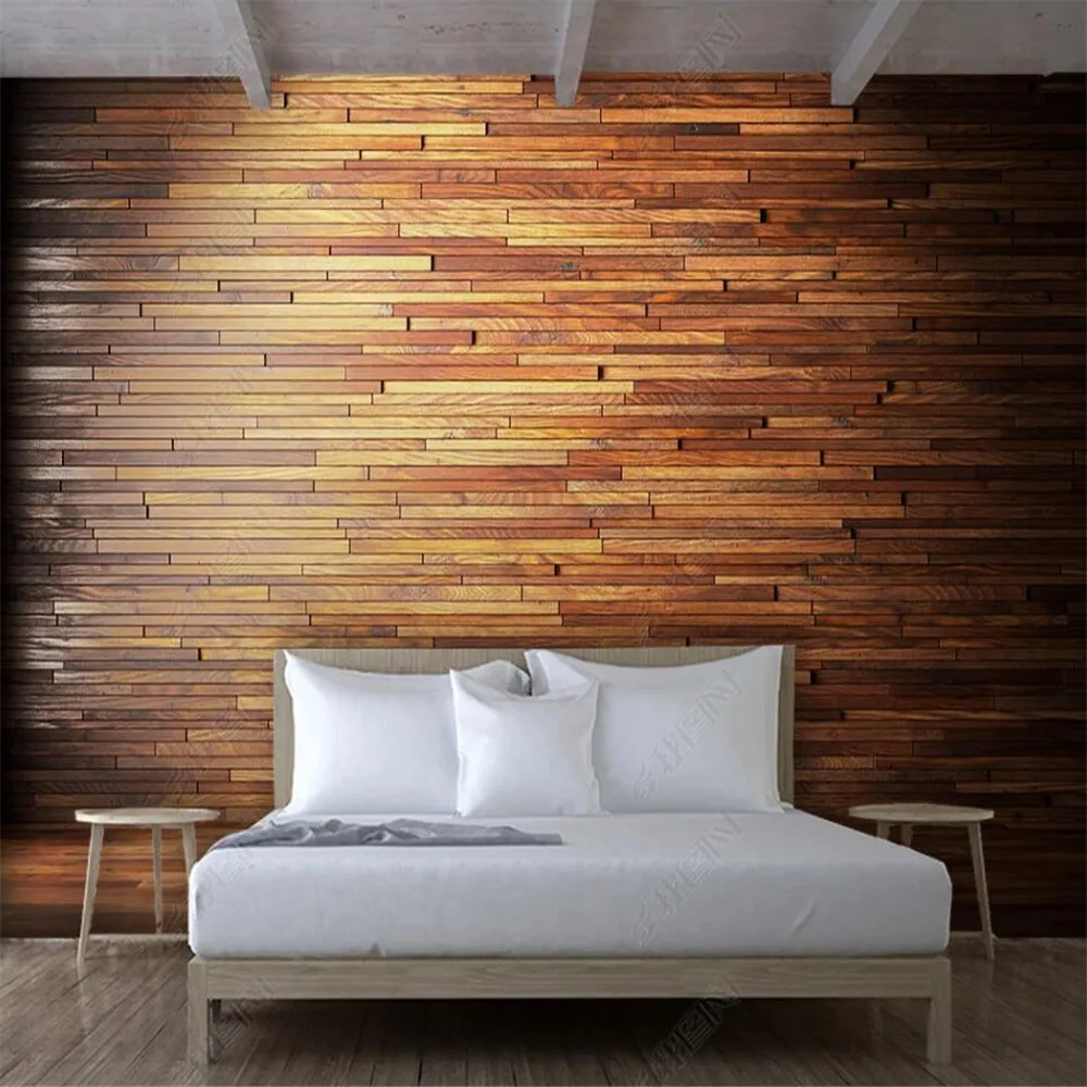 

Milofi custom 3D wallpaper mural retro three-dimensional wood grain texture wallpaper living room bedroom decoration wallpaper