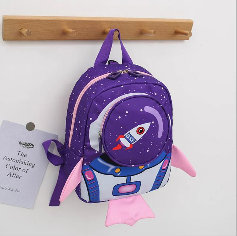 Anti Lost Children Printed Waterproof Bagpack New Large-Capacity Schoolbag Lovely 3D Cute Rocket Lightweight School Bookbags