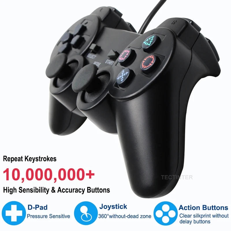 Wired Controller For PS2 Shock Remote For PlayStation 2 Console Controle For Sony PS2 Joypad Gamepad Mando for Kids Gift