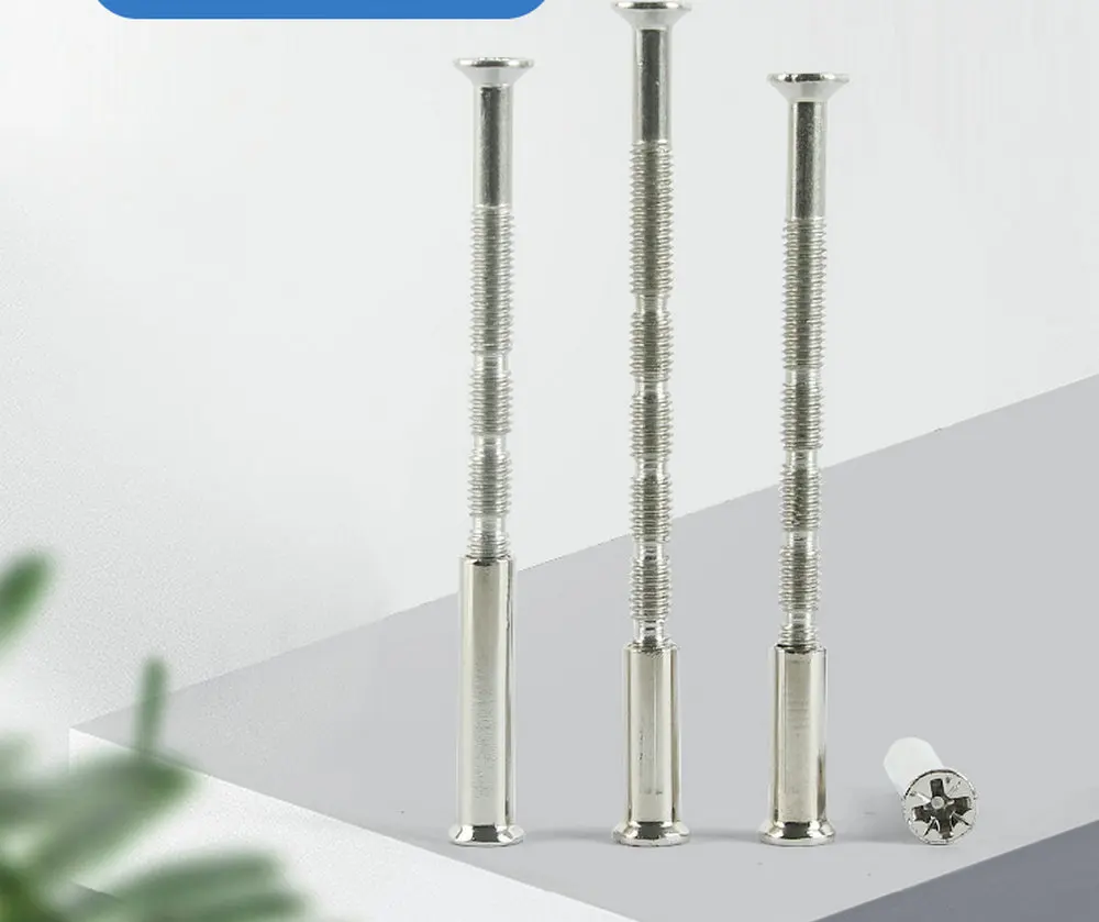 Bộ 50 Snap-Off Cuttable Khóa Núm Vặn Tay Cầm Đồ Nội Thất M4 * 60/80/100MM Vít Chống trộm