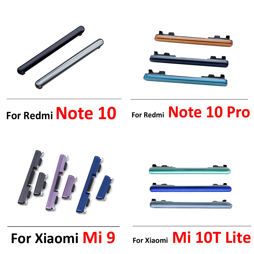 

New Side Power Key +Volume Button For Xiaomi Mi 9 Mi9 / Mi 10T Lite / For Redmi Note 10 Pro Replacement Parts