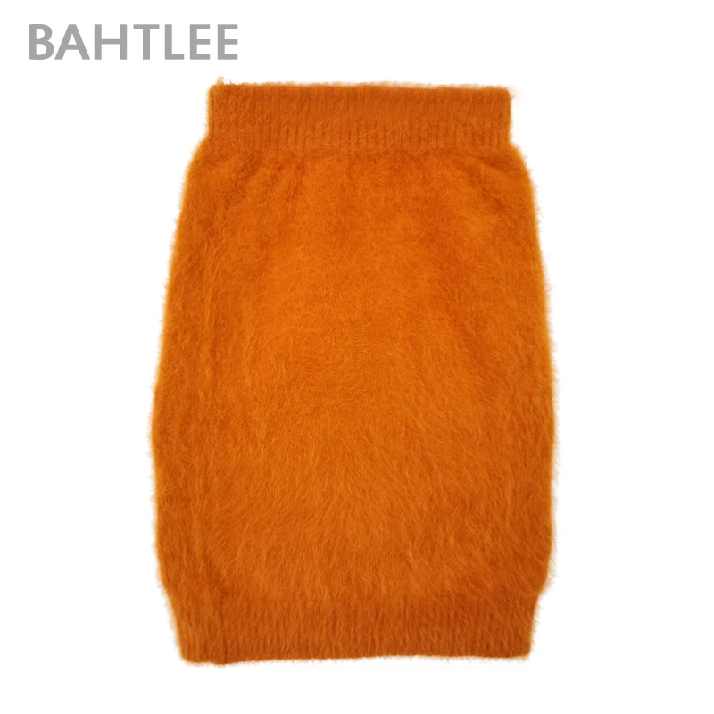 BAHTLEE-Women\'s Wool Knitted Jumper Suit, Straight Skirt, Knee-Length Empire, Monochromatic, Basic Style, Autumn, Winter