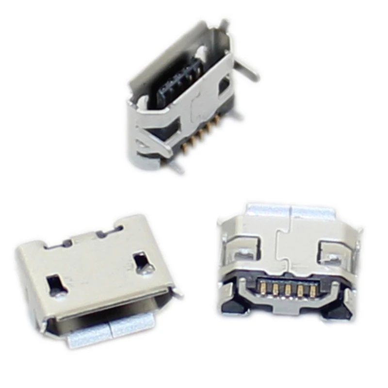 10pcs/Lot  Micro USB 5 Pin SMT Socket Connector Type B Female Placement SMD DIP USB Charging Connectors