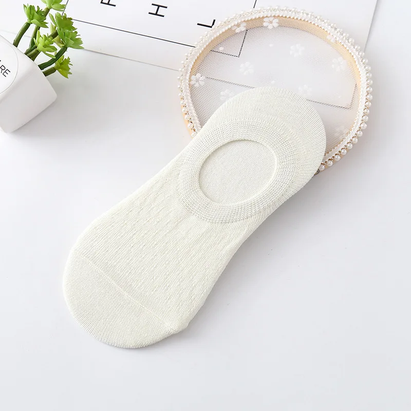 10-teiliges 5-Paar Damen-Socken-Hausschuhe-Set, einfarbig, unsichtbare Bootssocken, atmungsaktiv, rutschfest, Silikon, keine Show, kurze Söckchen – Detail 6