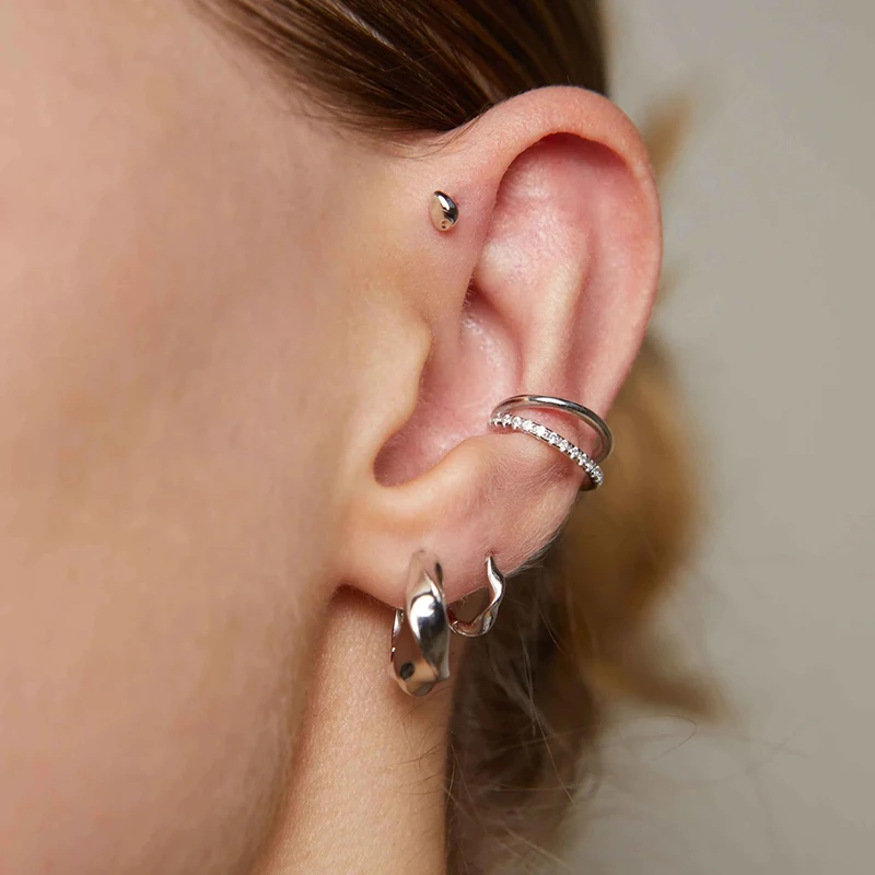 Ohrnadel aus 925er-Sterlingsilber, Vintage, kleiner Creolen-Ohrring für Damen, Geometrie, runde Silberohrringe, Party, Modeschmuck, Geschenk – Detail 12