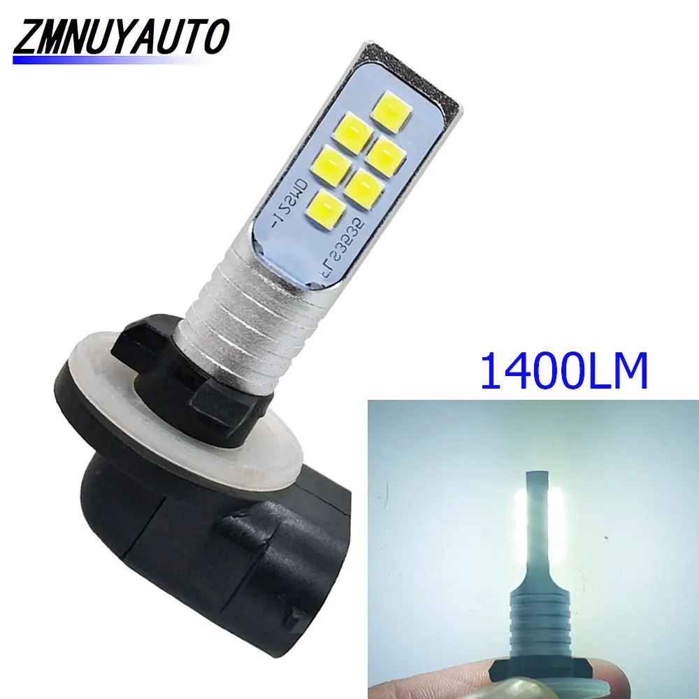 

LED H27 880 881 Led Bulbs Car Fog Light H27W H27/1 H27/2 1400LM 6500K White Auto Driving Running Lamp 12V 24V