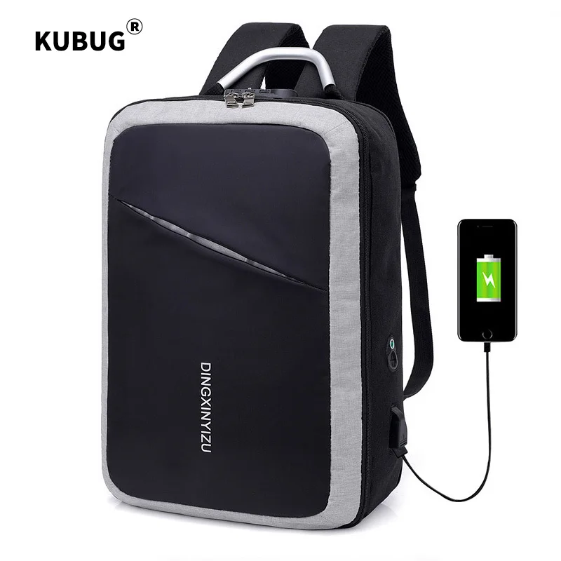 

KUBUG Men Business Backpacks with Customs Lock Anti-theft Code Lock Backpack USB Charging Computer Bag College School Bag