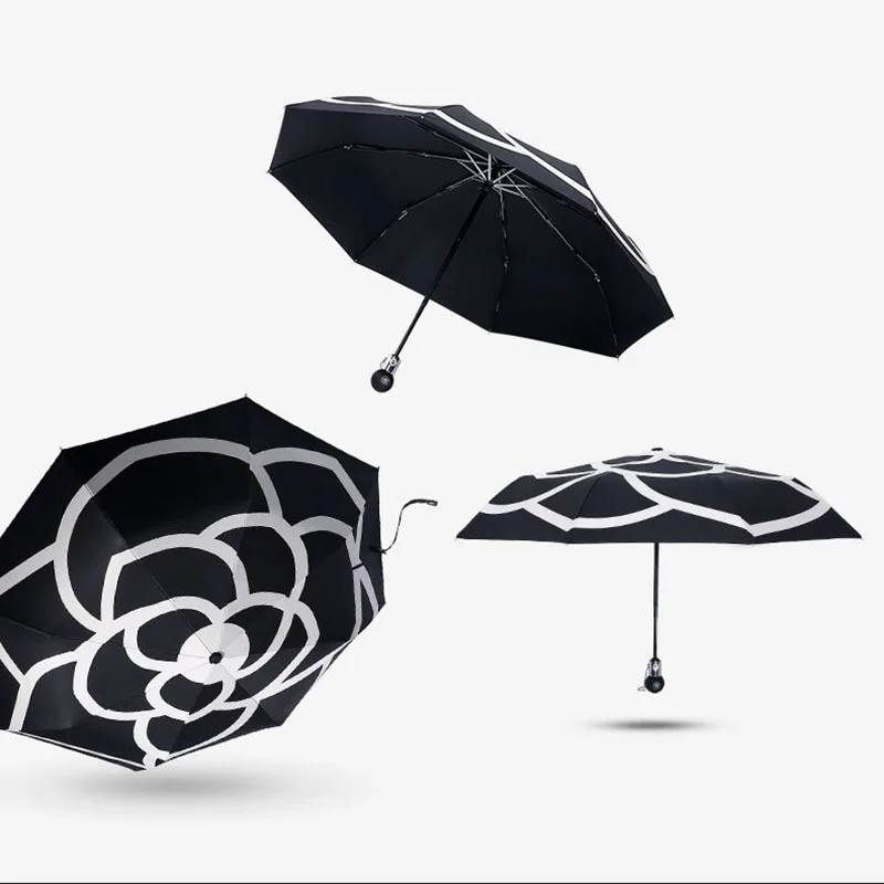 Fashion Flowers Umbrella Rain Women Windproof Ultralight Sun Rain 3 Folding Automatic Umbrellas Lady Umbrella Paraso